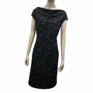 Ann Taylor Draped Neck Sheath Dress Black Size 10